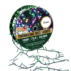 Holiday Bright Lights LED Rice Green 1000 ct String Christmas Lights