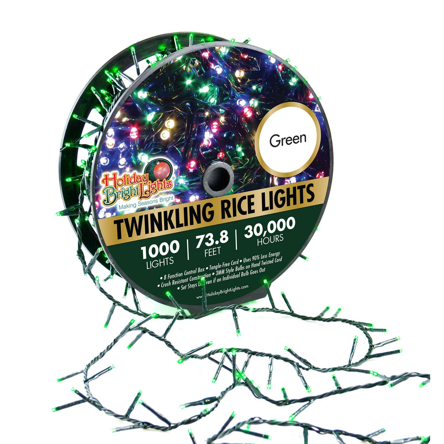 Holiday Bright Lights LED Rice Green 1000 ct String Christmas Lights Ace Hardware