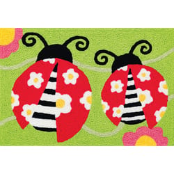 Jellybean 30 in. W X 20 in. L Multicolored Cheery Cherry Ladybugs Polyester Accent Rug