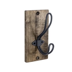 Spectrum 6.75 in. H X 3.5 in. L Aged Gray/ Industrial Gray Steel/Wood Wall Mount Single Hook