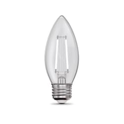 Feit White Filament B10 E26 (Medium) Filament LED Bulb Soft White 40 Watt Equivalence 2 pk