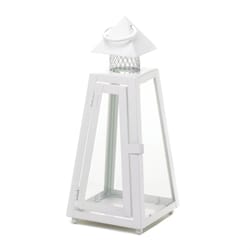 Gallery of Light Coastal Glass/Metal Lantern White