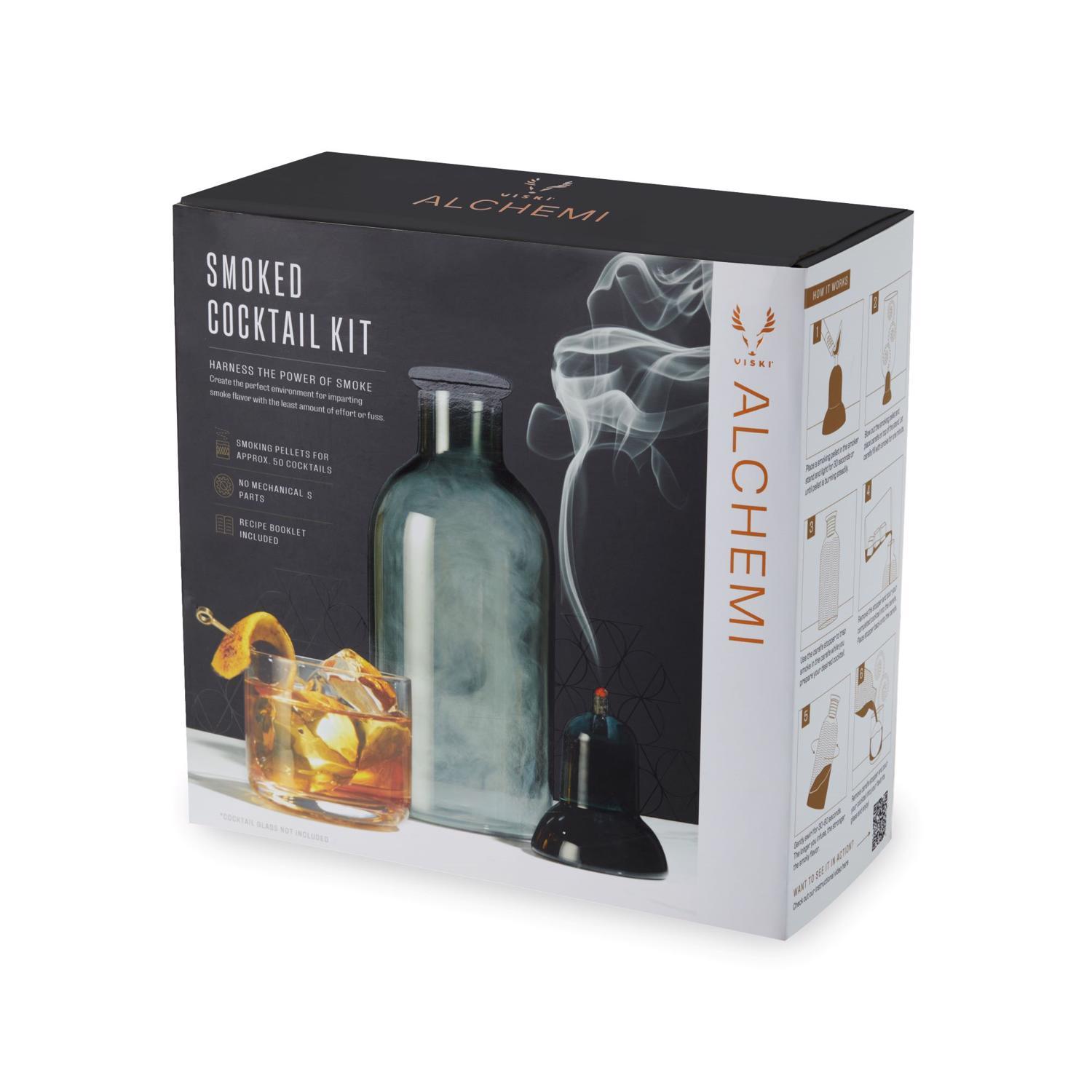 Viski Smoked Glass/Wood Cocktail Kit Sansujyuku sansujyuku.com