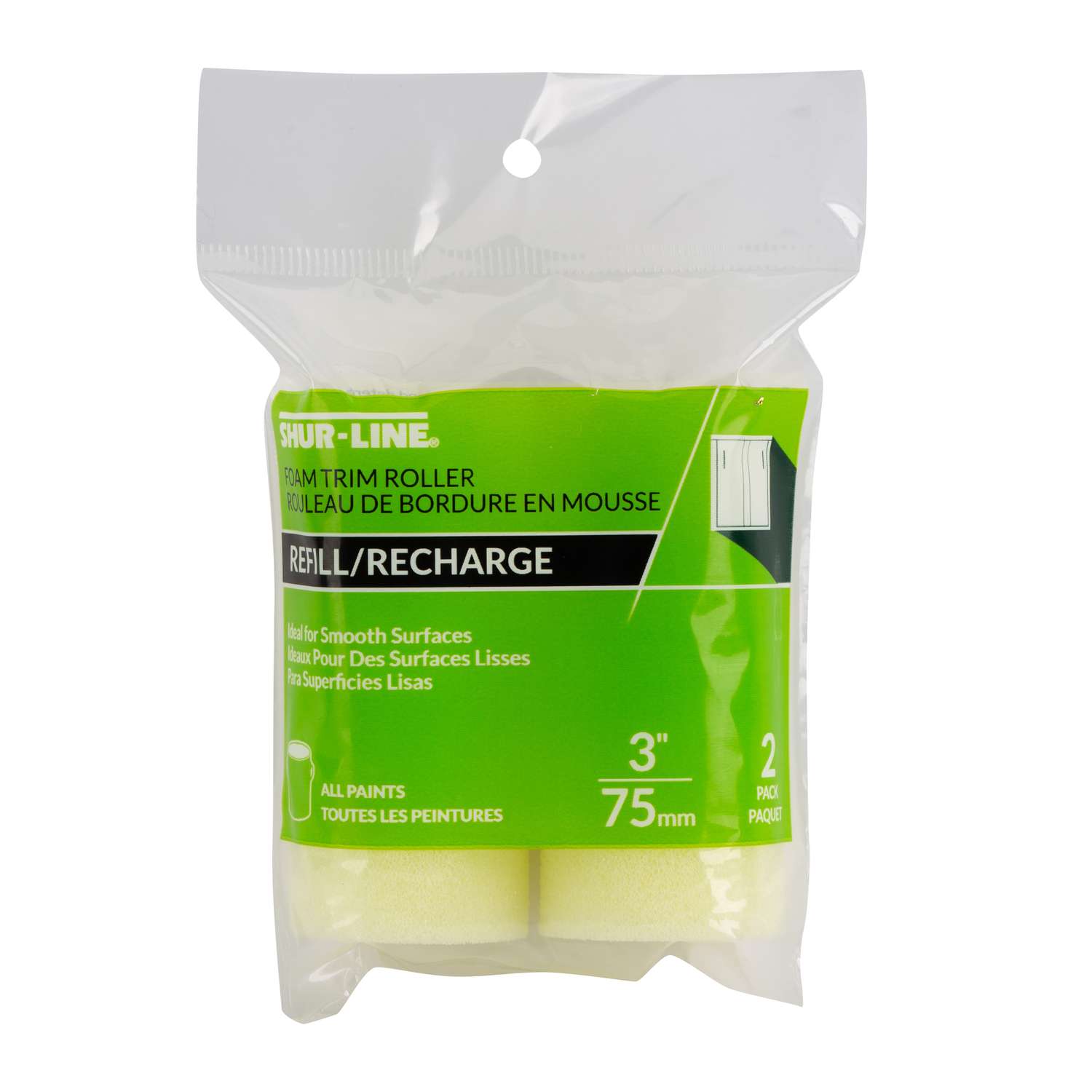 ShurLine Foam 3 in. W Trim Paint Roller Cover 2 pk Ace Hardware