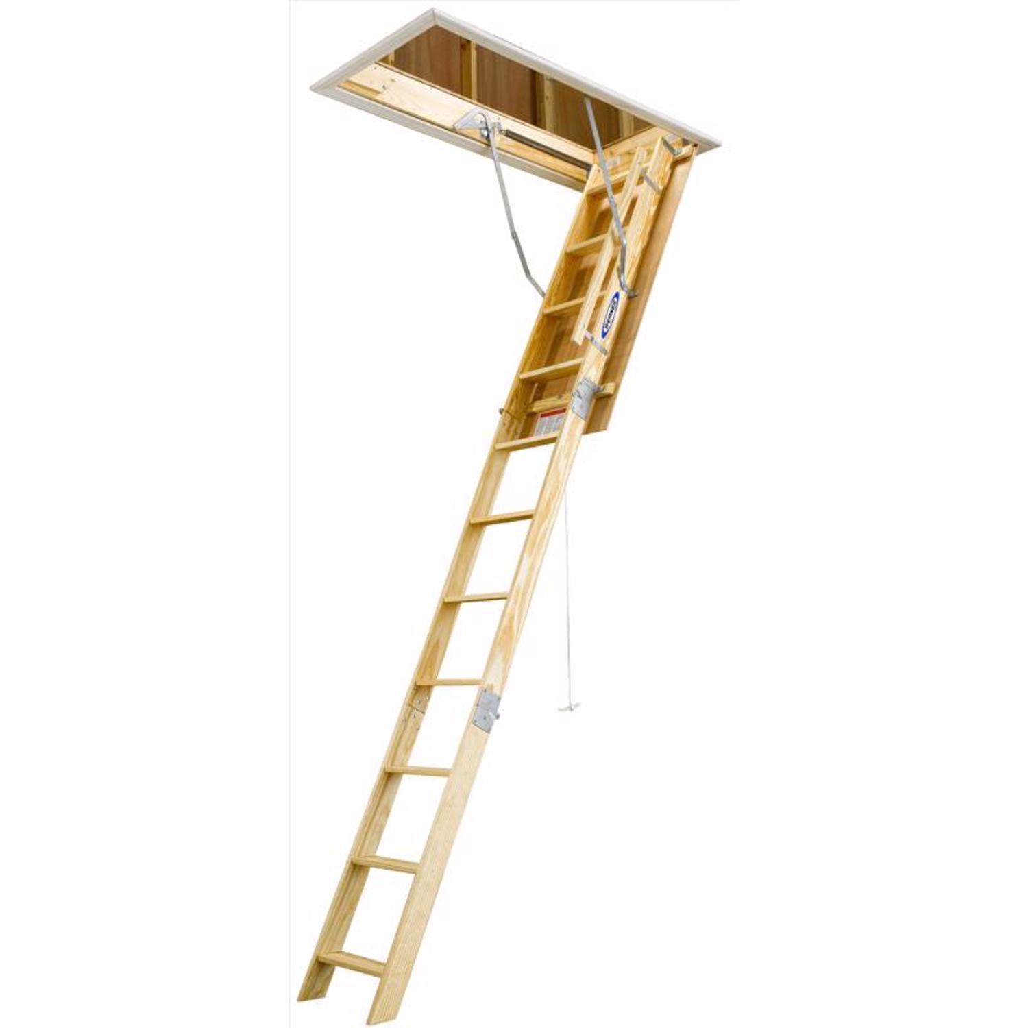 Werner 7.92 To 10.33 ft. Ceiling 22.5 in. x 54 in. Wood Attic Ladder Type I 250 lb. capacity Sansujyuku sansujyuku.com