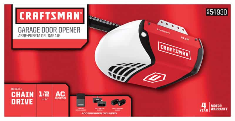 Craftsman 1 2 Hp Chain Drive Garage Door Opener Ace Hardware