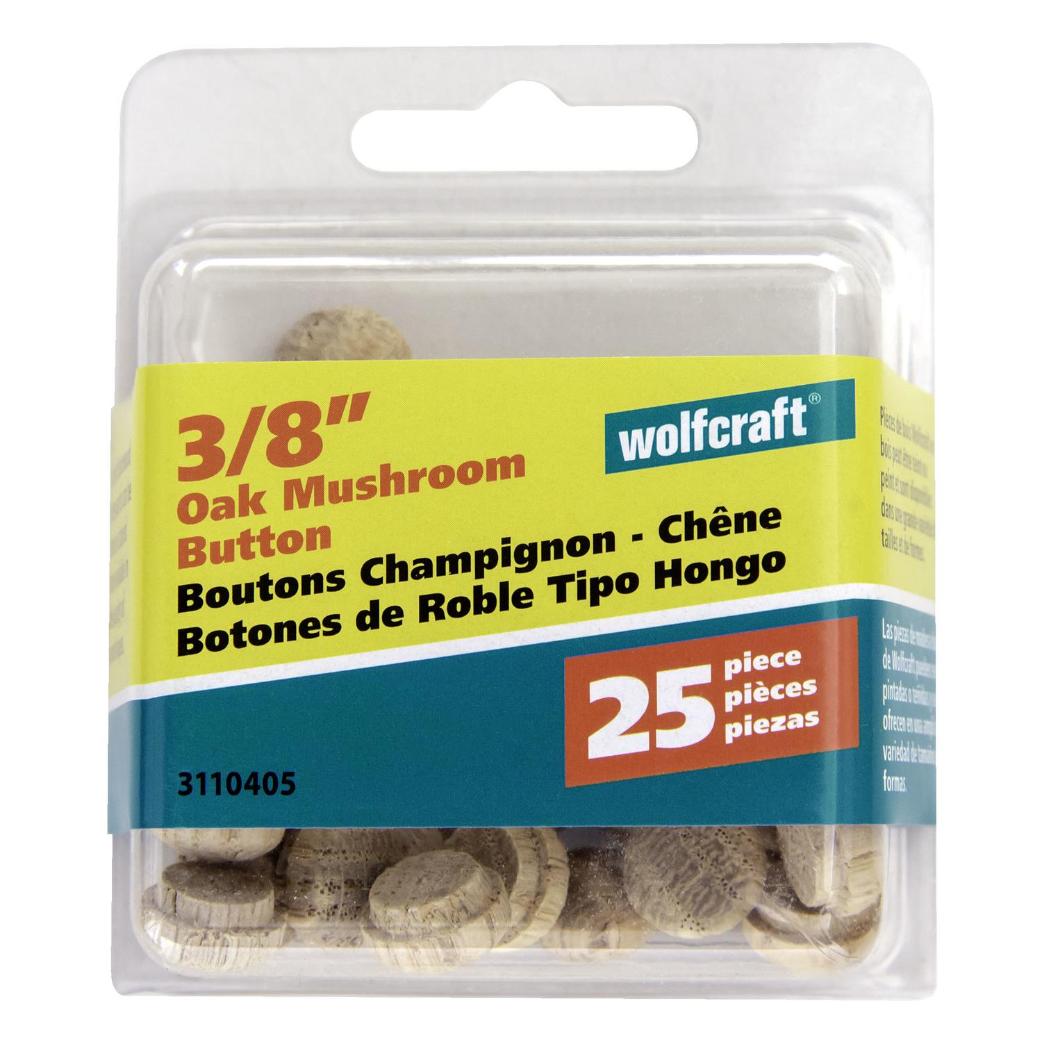 UPC 025104311005 product image for Wolfcraft Round Oak Button Plug 3/8 in. Dia. x 0.3 L 25 pk Natural | upcitemdb.com