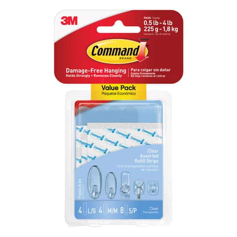 Command Assorted Medium and Large 2-Pack White Adhesive Refill Bath Strips  (5-lb Capacity) in the Utility Hooks & Racks department at