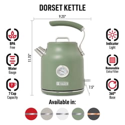 Haden Dorset Green Retro Stainless Steel 1.7 L Electric Tea Kettle