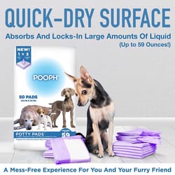 Pooph Potty Pads Quilted Fiber Wetness and Odor Elimination Pads 50 pk