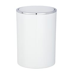 Wenko Inca 1.3 gal White Plastic Swing Cover Wastebasket