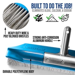 SweepEase StingRay+ SS-Poly Bristle AquaDynamic Pool Brush 7 in. H X 2 in. W X 18 in. L