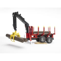 Bruder Forestry Trailer w/Crane Grapple and 4 Logs Multicolored