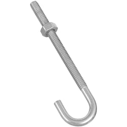 National Hardware Zinc-Plated Silver Steel 4 in. L J-Bolt 100 lb 1 pk