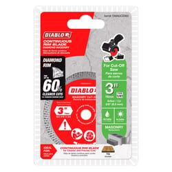 Diablo 3 in. D X 3/8 in. Diamond Masonry Cut-Off Disc 1 pk