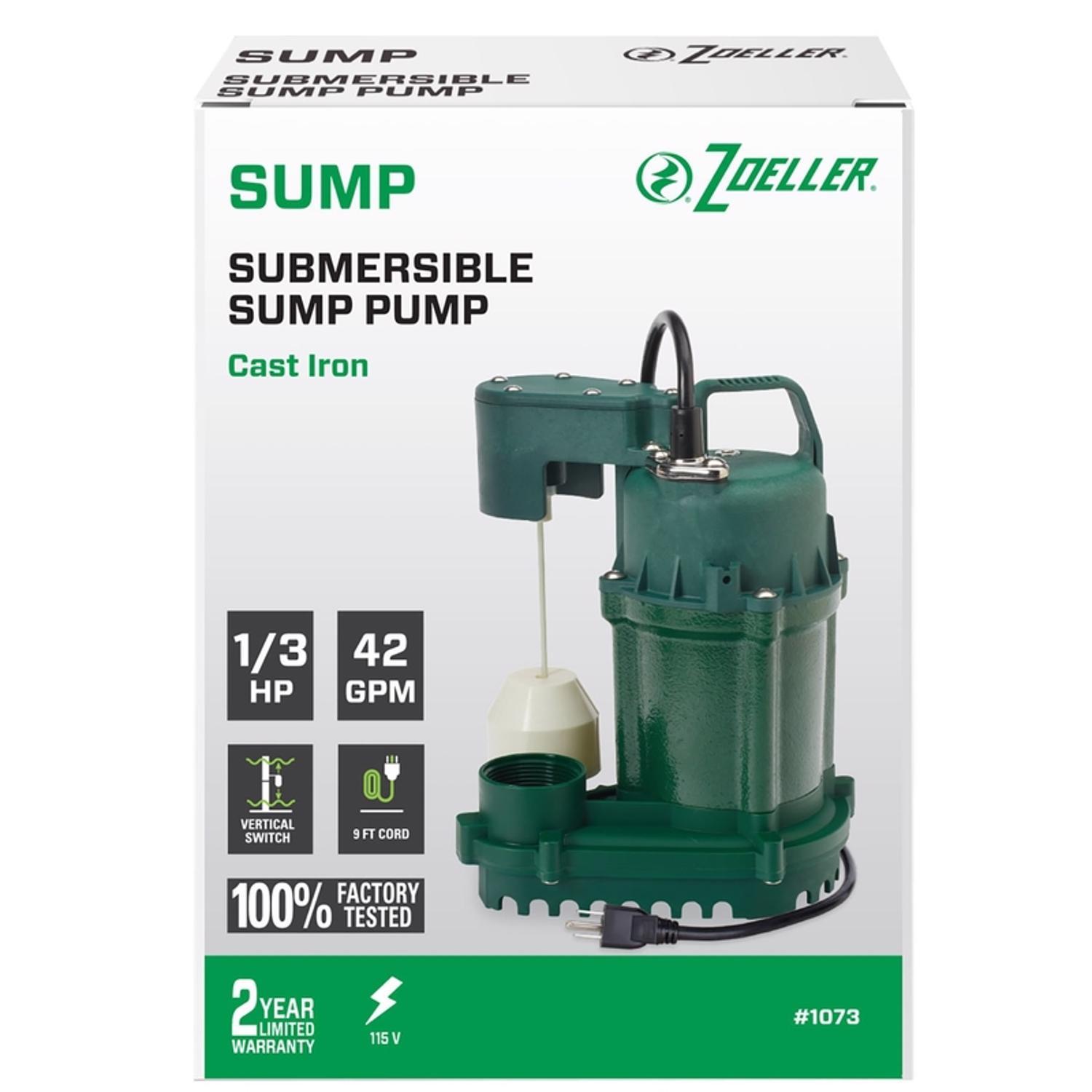 Photos - Submersible Pump Zoeller 1/3 HP 2520 gph Cast Iron Vertical Float Switch AC Submersible Sum