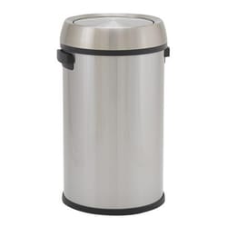 Household Essentials Napa 17 gal Silver Stainless Steel Swing Cover Commercial Wastebasket