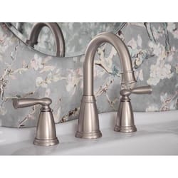 Moen Banbury Brushed Nickel Traditional Two-Handle Bathroom Sink Faucet 8 in.