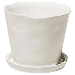 Chive Tika 5 in. D Ceramic Flower Pot White