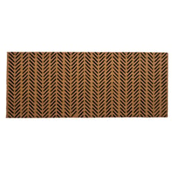 Entryways 60 in. W X 24 in. L Black/Natural Fishbone Coir Door Mat