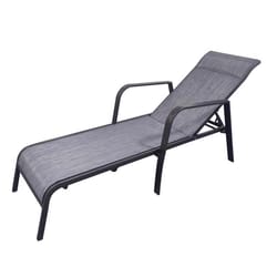 Living Accents Pacifica Black Aluminum Frame Sling Chaise Lounge Blue