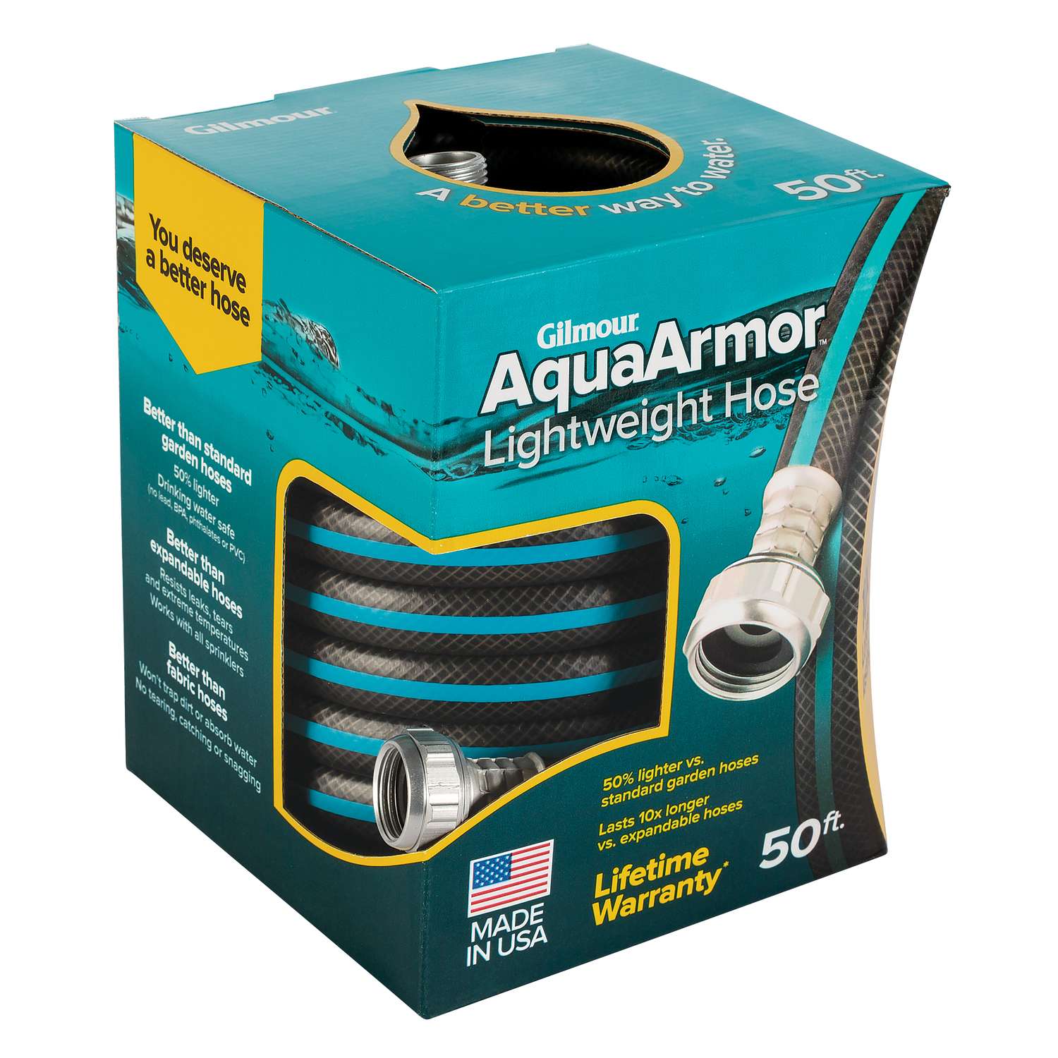Gilmour AquaArmor 1/2 in. Dia. x 50 ft. L Black Garden Hose Ace Hardware
