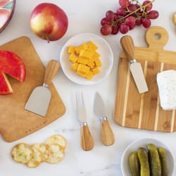 Totally Bamboo Natural/Gray Bamboo/Stainless Steel Cheese Knife Tool Set