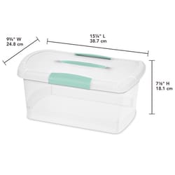 Sterilite 1.7 cu ft Blue/Clear Storage Box 7.125 in. H X 9.75 in. W X 15.25 in. D Stackable