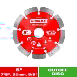 Diablo 5 in. D X 7/8 in. Diamond Masonry Cut-Off Disc 1 pk