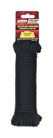 SecureLine 5/32 in. D X 100 ft. L Black Braided Nylon Paracord SecureLine 5/32 in. D X 100 ft. L Black Braided Nylon Paracord