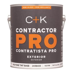 C+K Contractor Pro Semi-Gloss Tint Base Mid-Tone Base Paint Exterior 1 gal