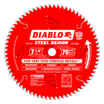 Diablo Steel Demon 7 1 4 In Dia X 5 8 In Carbide Tip Steel Circular Saw Blade 70 Teeth 1 Pc Ace Hardware
