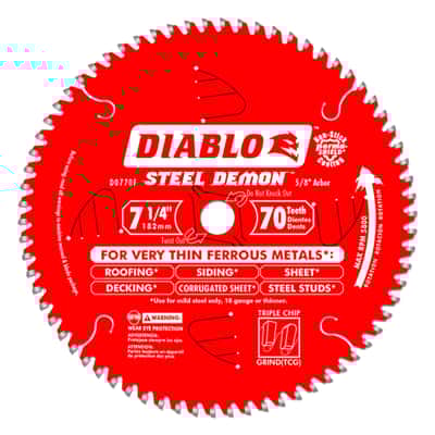 Diablo Steel Demon 7 1 4 In Dia X 5 8 In Carbide Tip Steel Circular Saw Blade 70 Teeth 1 Pc Ace Hardware
