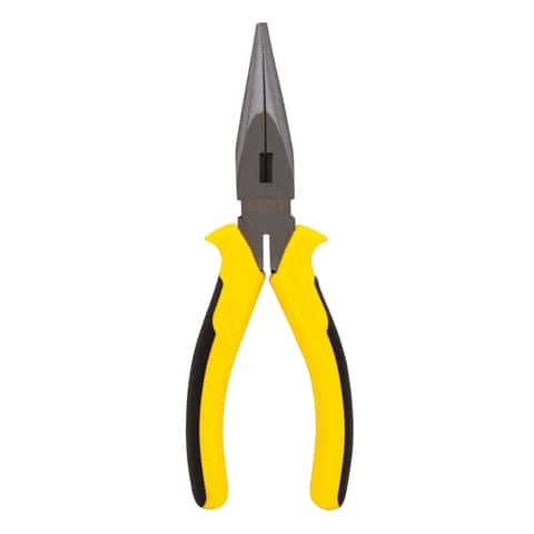 Long Flat Nose Pliers with Dual-Component Synthetic Handle