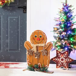 Glitzhome Gingerbread Man 24 in. Porch Sign