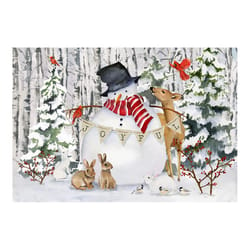 Olivia's Home 22 in. W X 32 in. L Multicolored Joyful Banner Snowman Polyester Accent Rug
