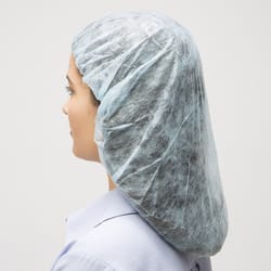 AMMEX Industrial Grade Cotton Bouffant Cap 21 in. Blue Latex-Free 100 pk