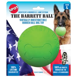 Spot Green Rubber Barrett Ball Dog Toy Large 1 pk