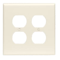 Leviton Almond 2 gang Thermoset Plastic Duplex Wall Plate 1 pk