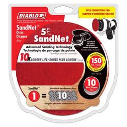 Diablo SandNet 5 in. Ceramic Blend Hook and Lock Sanding Disc 150 Grit Fine 10 pk