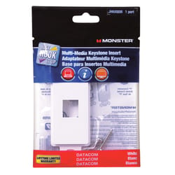 Monster Just Hook It Up White 1 gang Plastic Keystone Wall Plate 1 pk