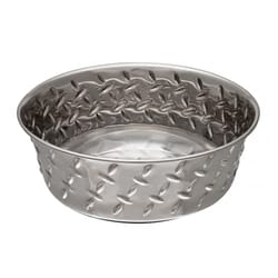 Loving Pets Silver Diamond Plated Stainless Steel 20 cups Pet Bowl For Dog