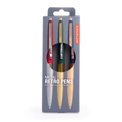 Kikkerland Black Retractable Pen Set 3 pk