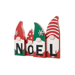 Glitzhome Multicolored Gnome Family Noel Table Decor 8.75 in.