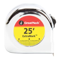 Great Neck ExtraMark 25 ft. L X 1 in. W Tape Measure 1 pk