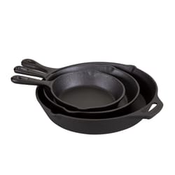 Stansport Pre-Seasoned Black Frying Pan 3 pc