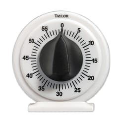 Mainstays MECHANICAL KITCHEN TIMER White 1-60 MINUTES Easy-to-Read Numbers  ALARM