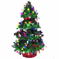 FC Young Multicolored Tinsel Christmas Tree 14 in.