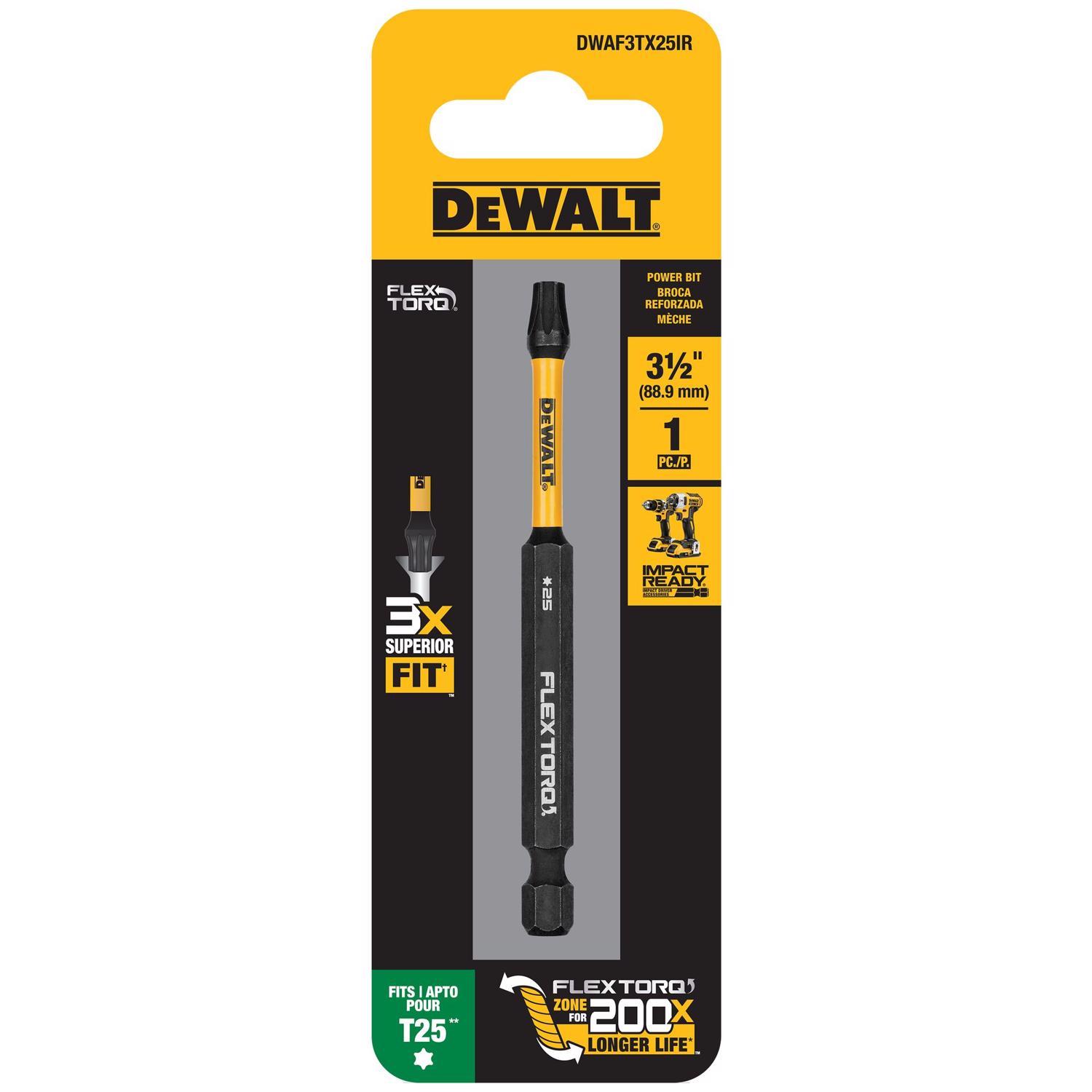 Photos - Drill Bit DeWALT FLEXTORQ Torx T25 X 3-1/2 in. L Screwdriver Bit Steel 1 pc DWAF3TX25IR 