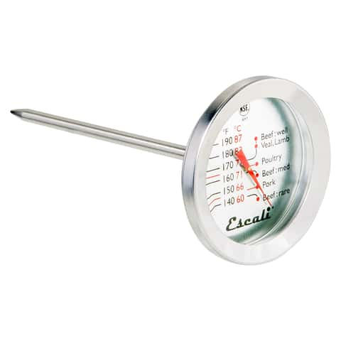 Escali Extra-Large Round Grill Thermometer - Clear Dial, Ideal